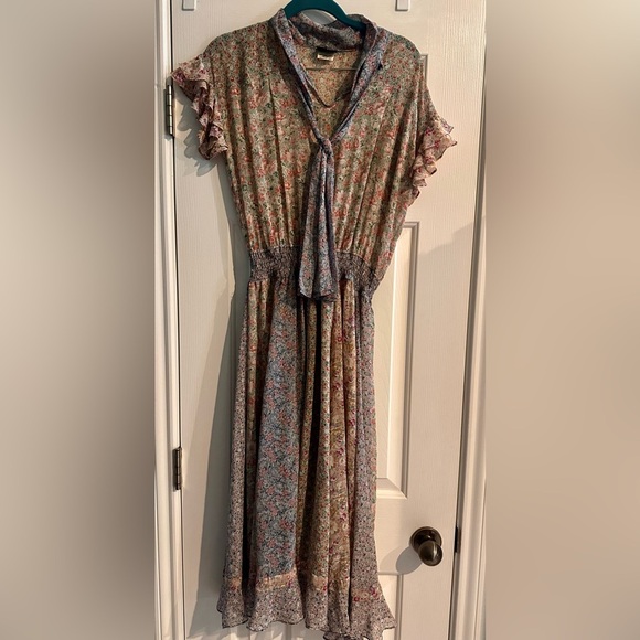 Diane Freis Dresses & Skirts - Diane Freis Vintage Floral Ruffle Maxi Dress S? (No size tag) Cottagecore Boho